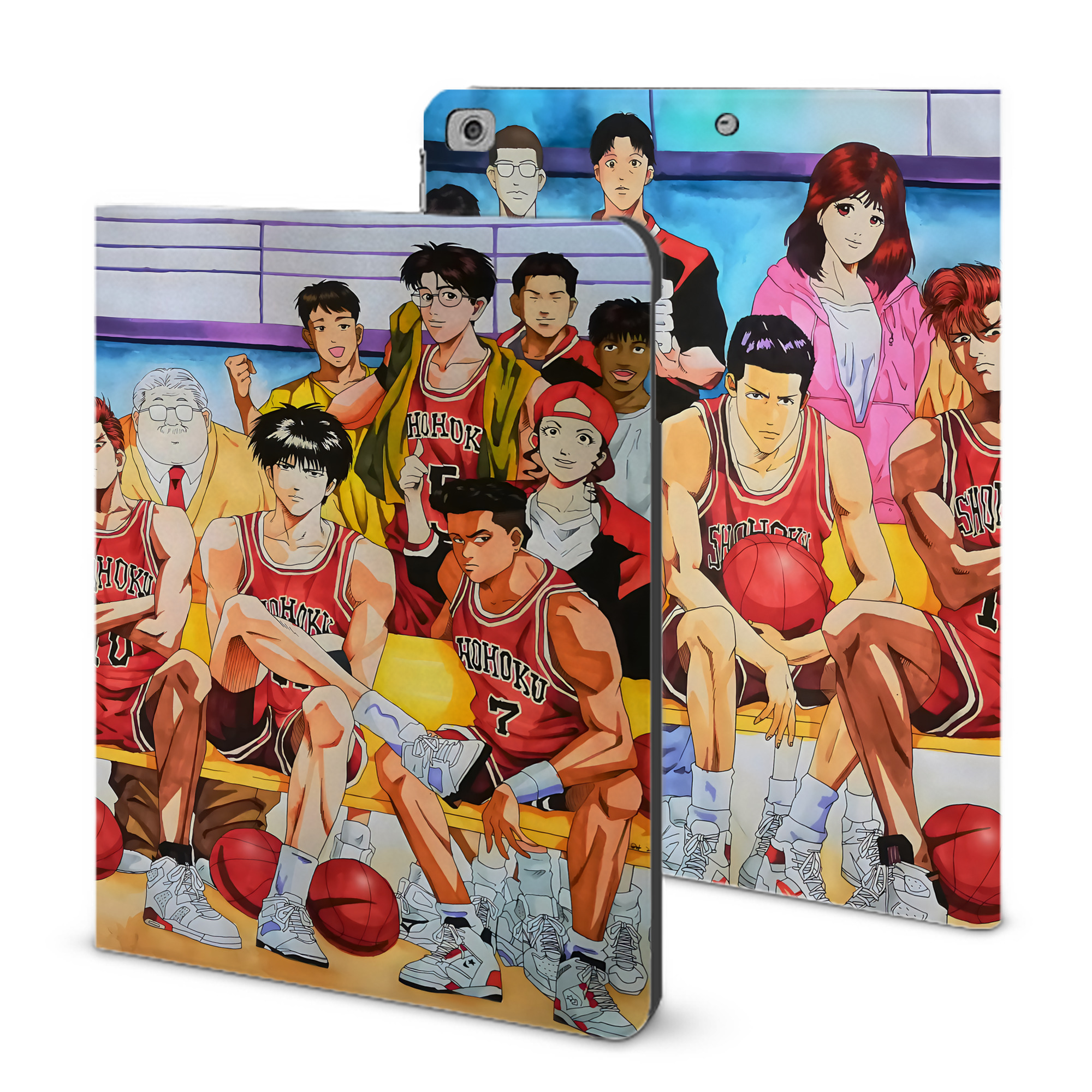 （画像用） SLAM DUNK／スラムダンク IPad ケース ブック型 PUレザー TPU 耐衝撃 軽量 薄型 ペン収納なし 全面保護 IPad 各モデル対応